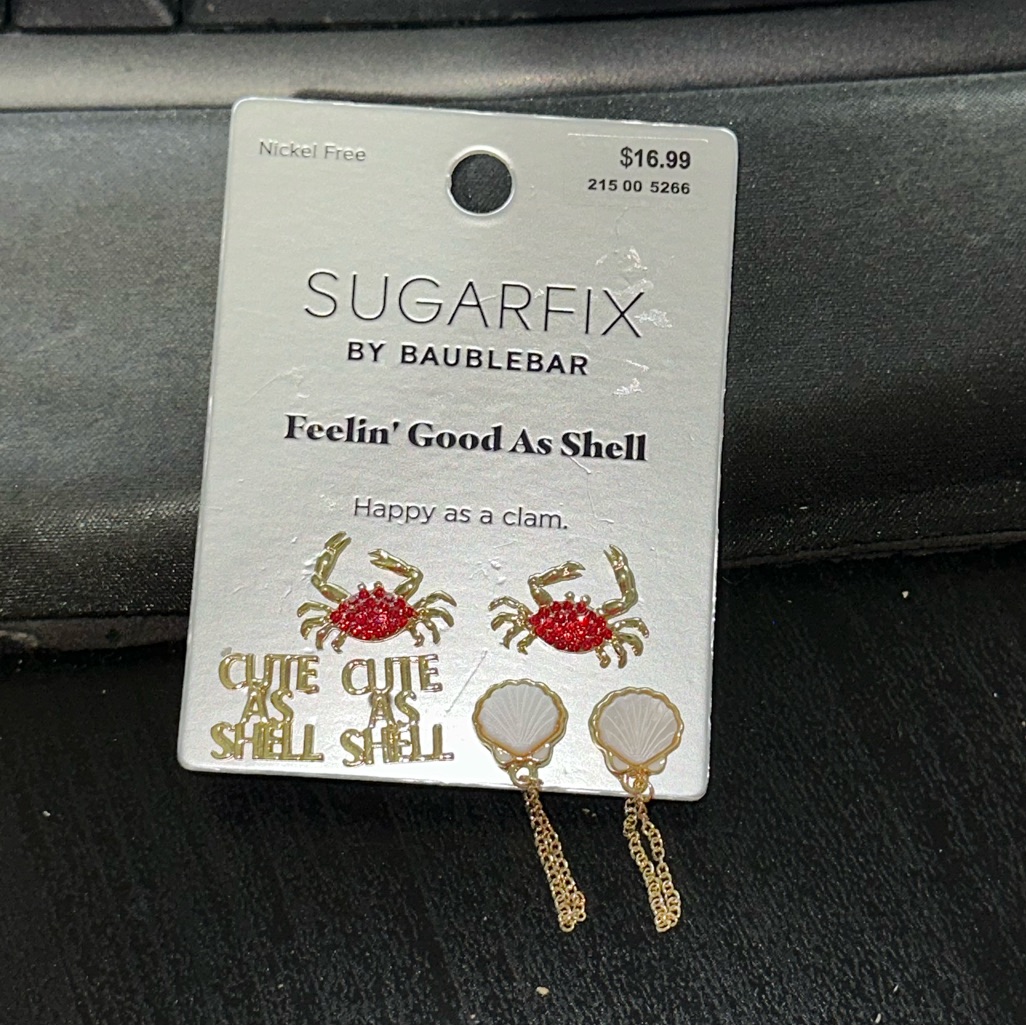 Sugarfix By Baublebar Feeling Good As A Shell Red, White And Gold